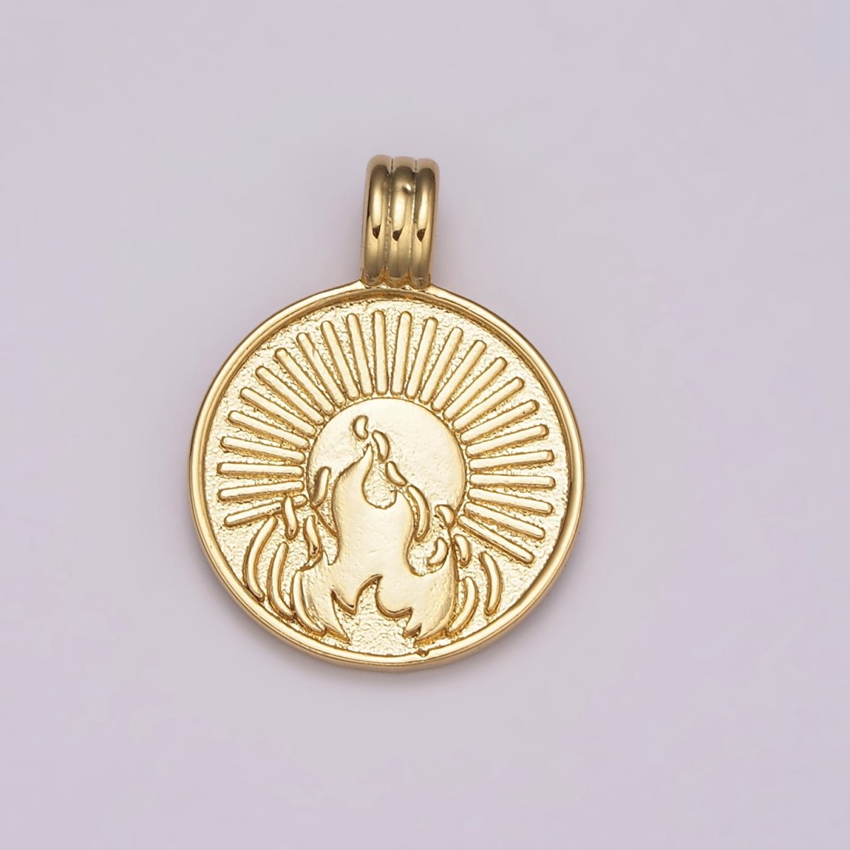 NEW ELEMENT Collection Gold Element Charm Fire Wind Earth Ocean Wave Charm 24K Gold Filled Medallion for Necklace Bracelet Supply N-469 - N-472
