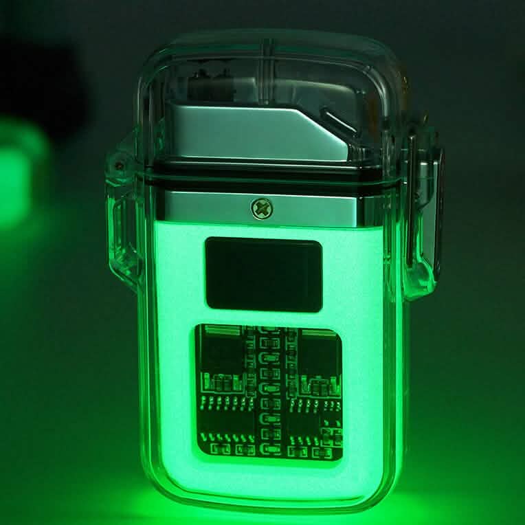 New Pulse Plasma Double Arc Lighter Type-C Rechargeable Transparent Shell