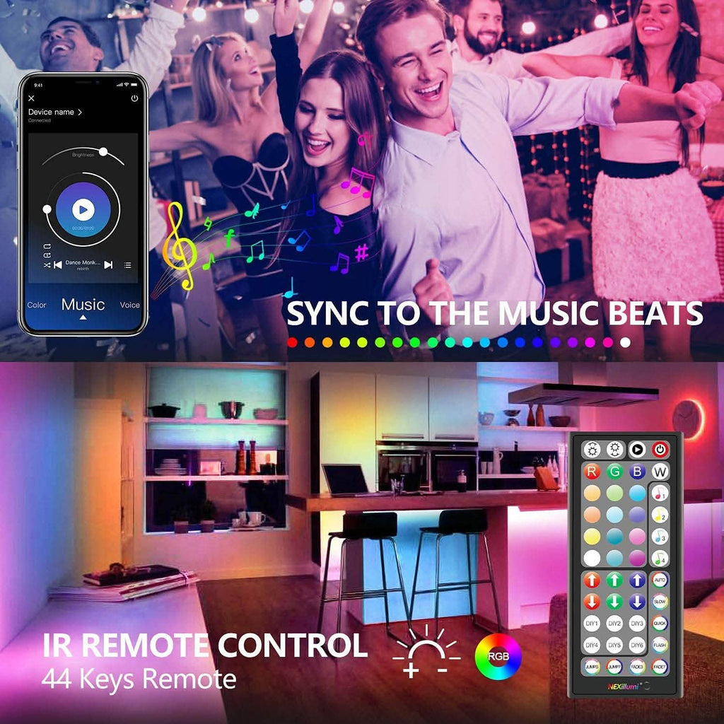 Nexillumi 40 mètres. Bandes lumineuses LED RGB à changement de couleur