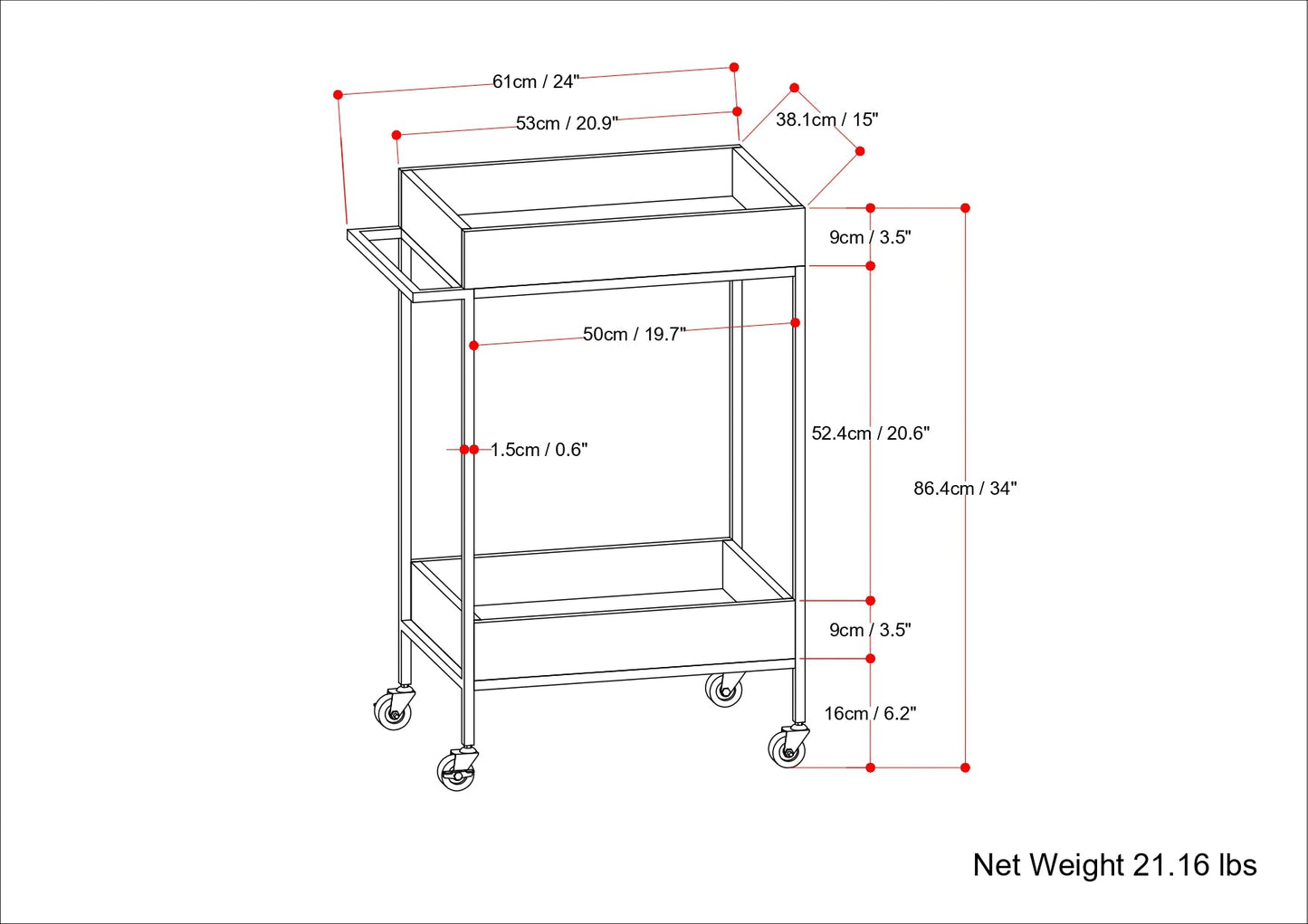 Simons 24" Bar Cart