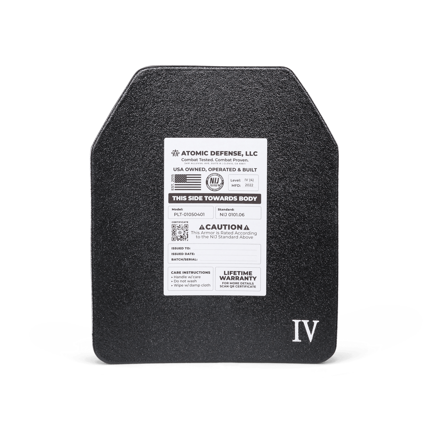 NIJ Level IV Body Armor Plate - ESAPI/XSAPI