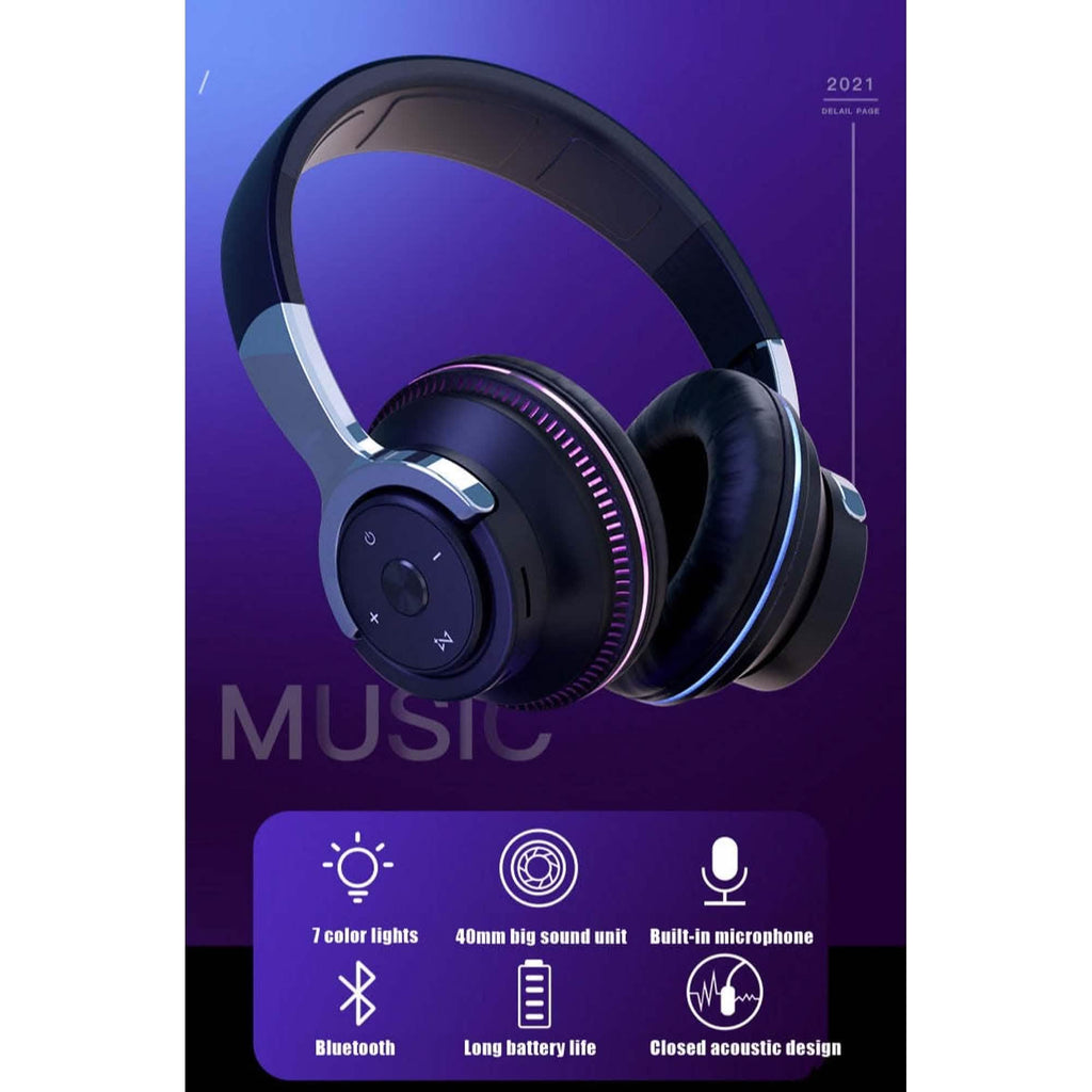 Casque de jeu Bluetooth sans fil Ninja Dragon avec lumières changeantes