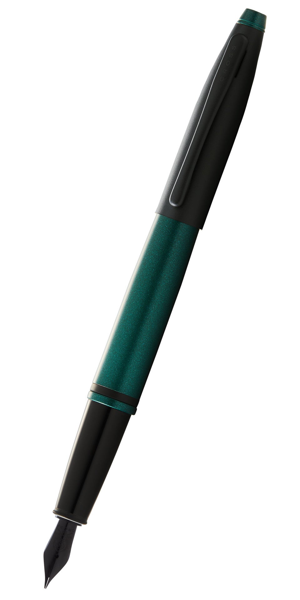 Calais™ Matte Green and Black Lacquer Fine Nib Fountain Pen