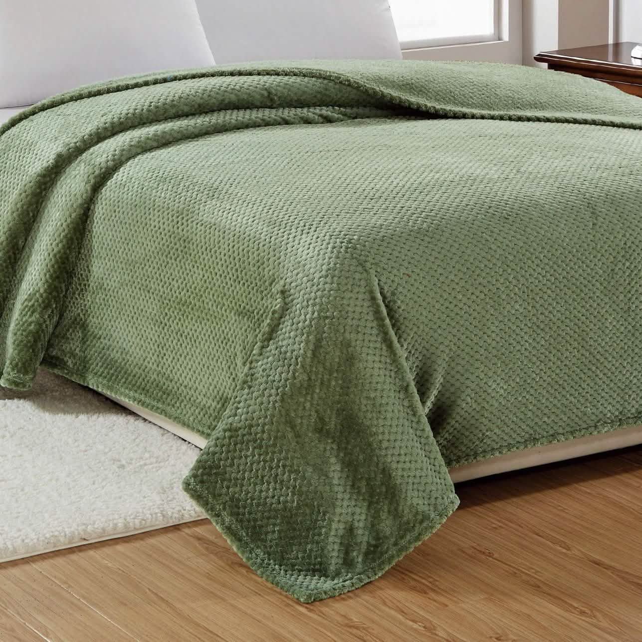 Noble House Solid Color Popcorn Microfiber Blanket