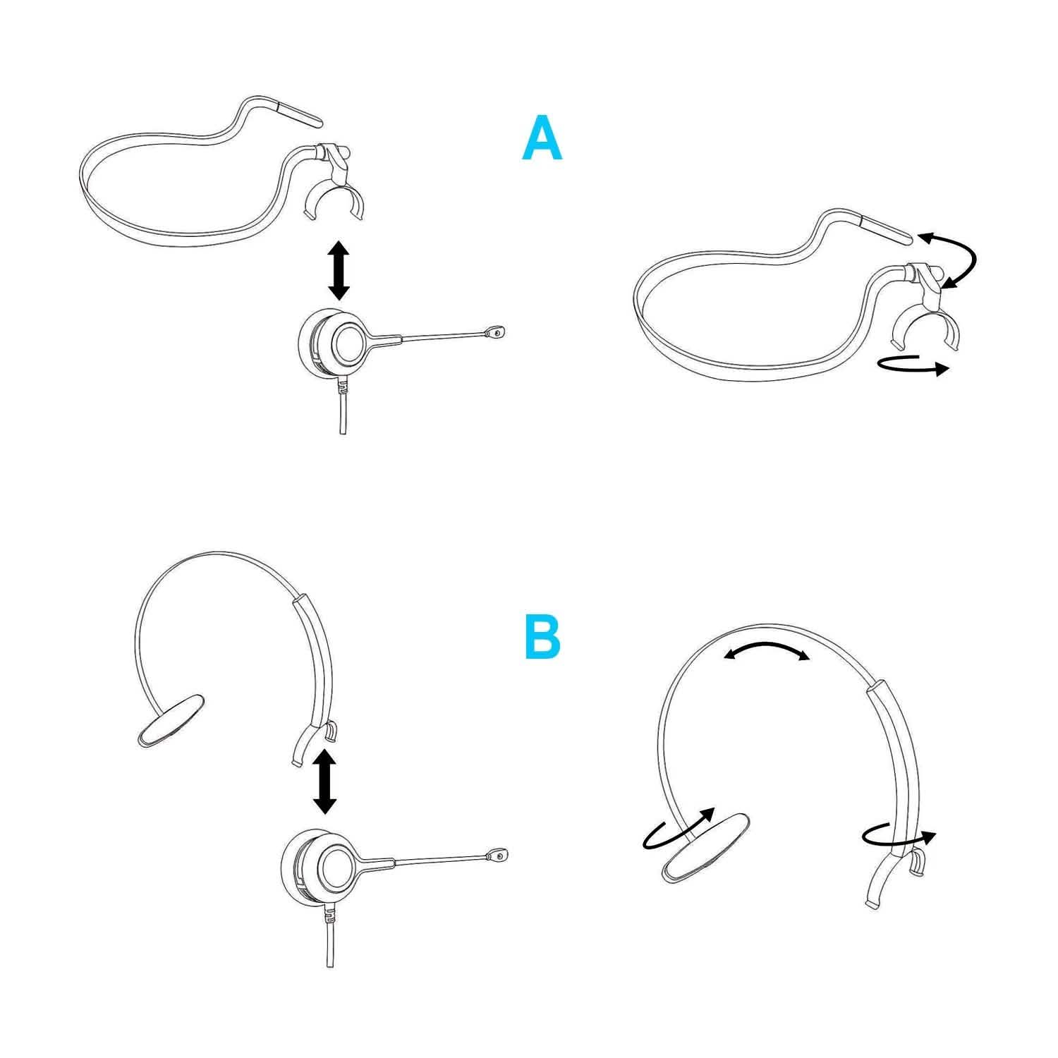 Noise Canceling Headset Convertible RJ9 Earphone with Microphone Adaptor