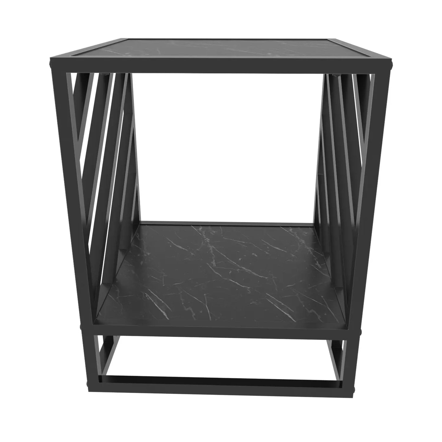 Norm 21 inch Tall Side End Table with Metal Frame