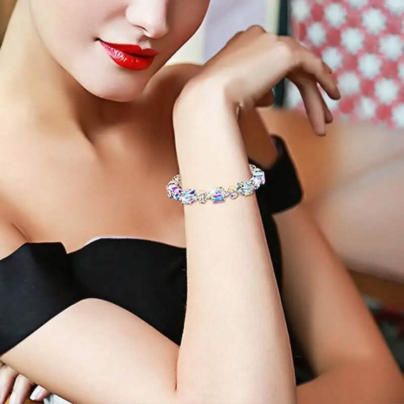 Northern Lights Artificial Crystal Bracelet 7"+ 2" Extension Chain