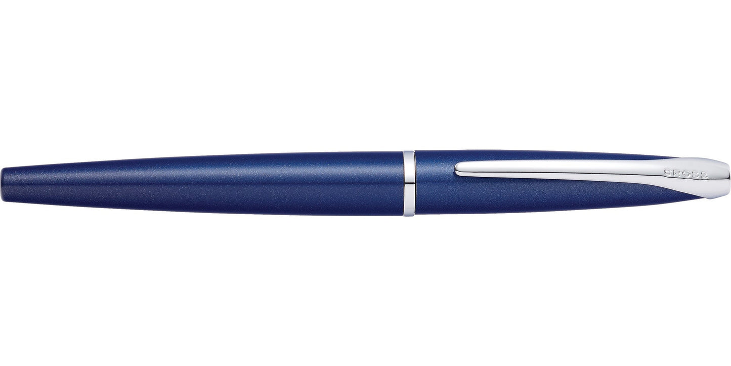 ATX® Translucent Blue Lacquer Stainless Steel Medium Nib Fountain Pen