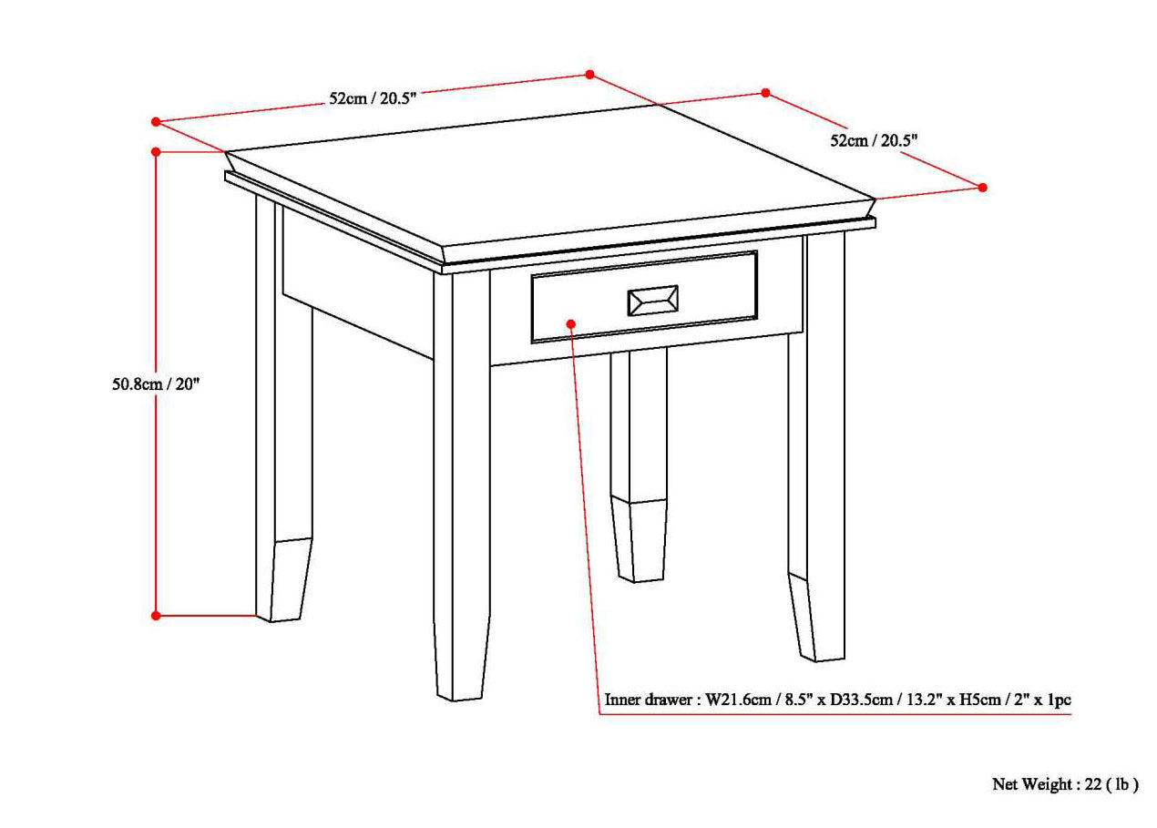 Artisan End Table - Russet