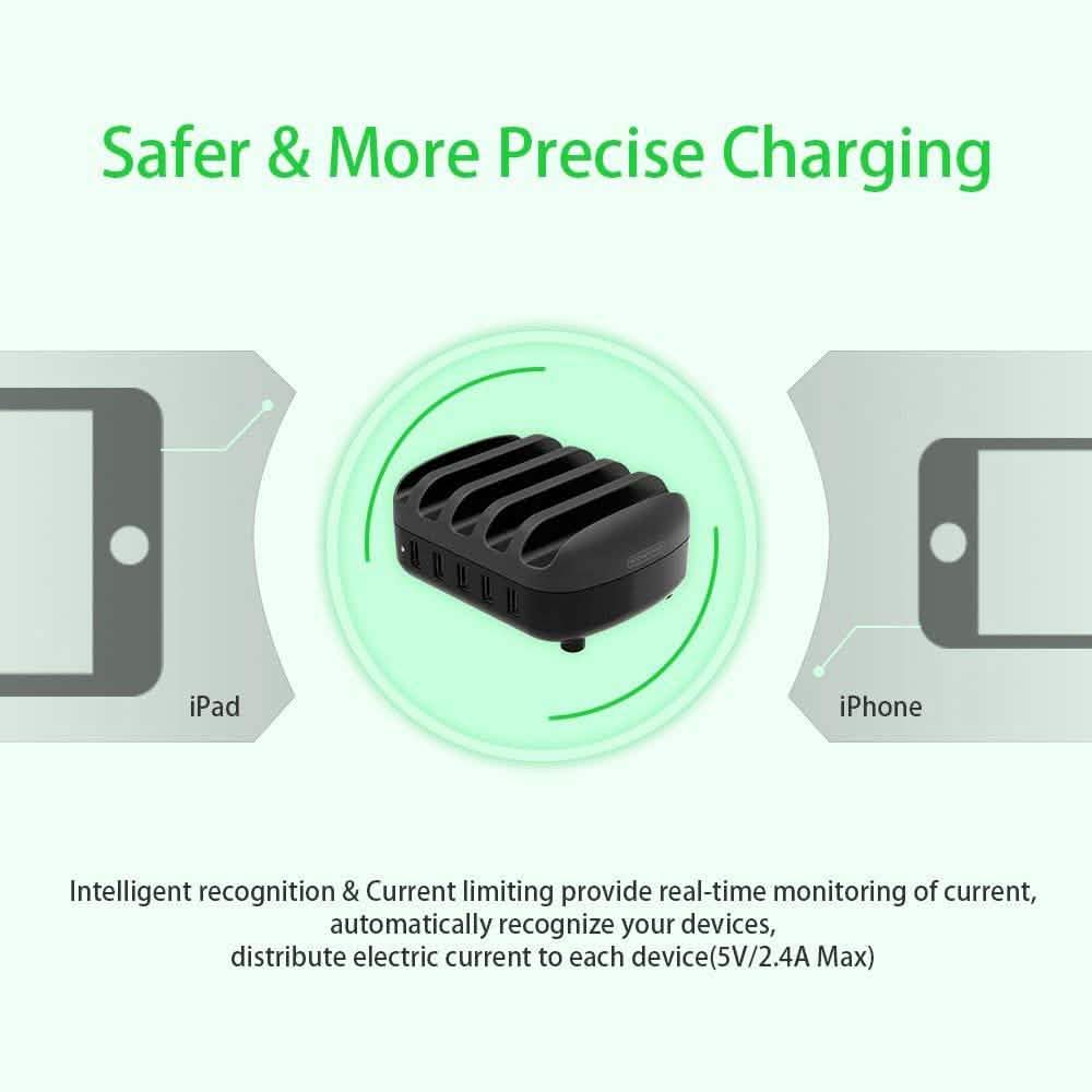 NTONPOWER Smartphone Charging Station 5 USB Ports Dock & Organizer