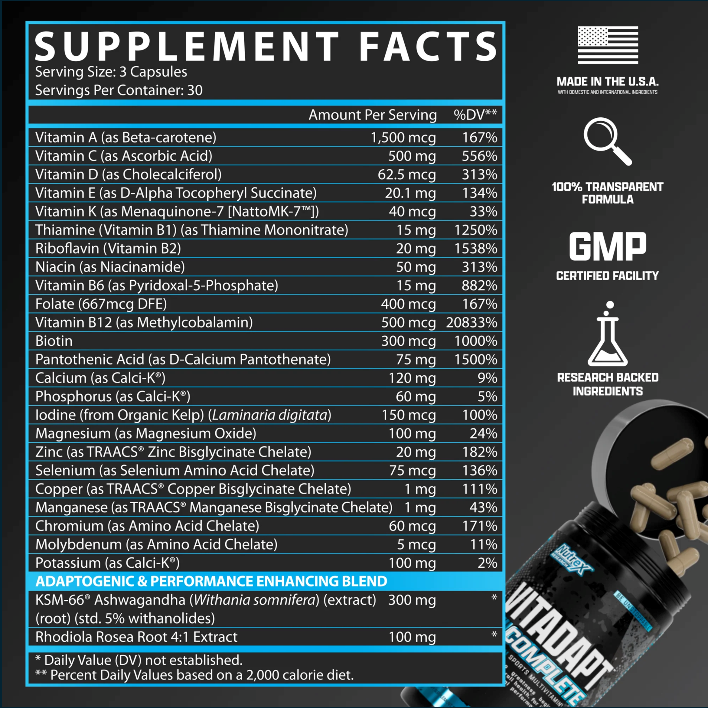 Nutrex Vitadapt Complete, 90 caps