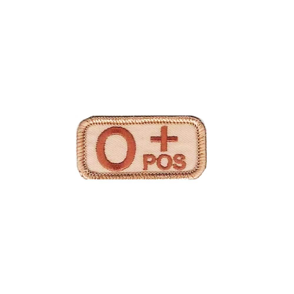 O+ Blood Type Desert Patch with Hook Fastener