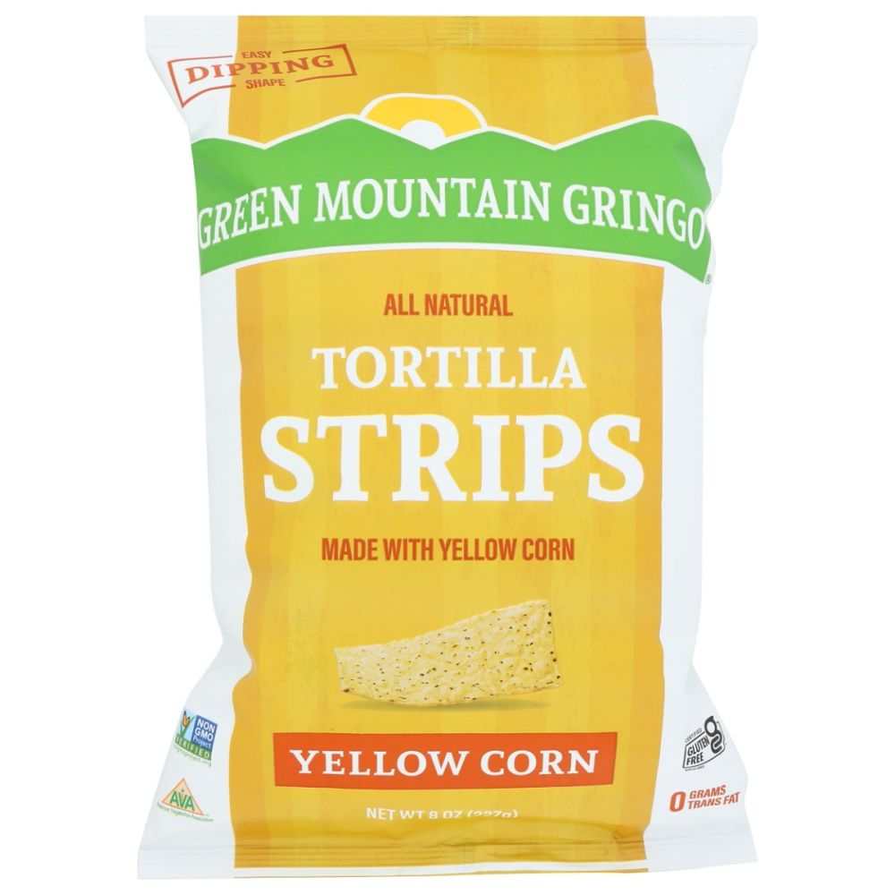 GREEN MOUNTAIN GRINGO: Yellow Corn Tortilla Strips- 8oz|Snacking| Dips