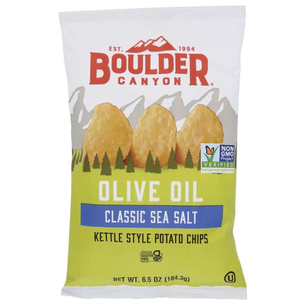 BOULDER CANYON: Olive Oil Classic |Sea Salt Crunchy Kettle Chips|6.5oz