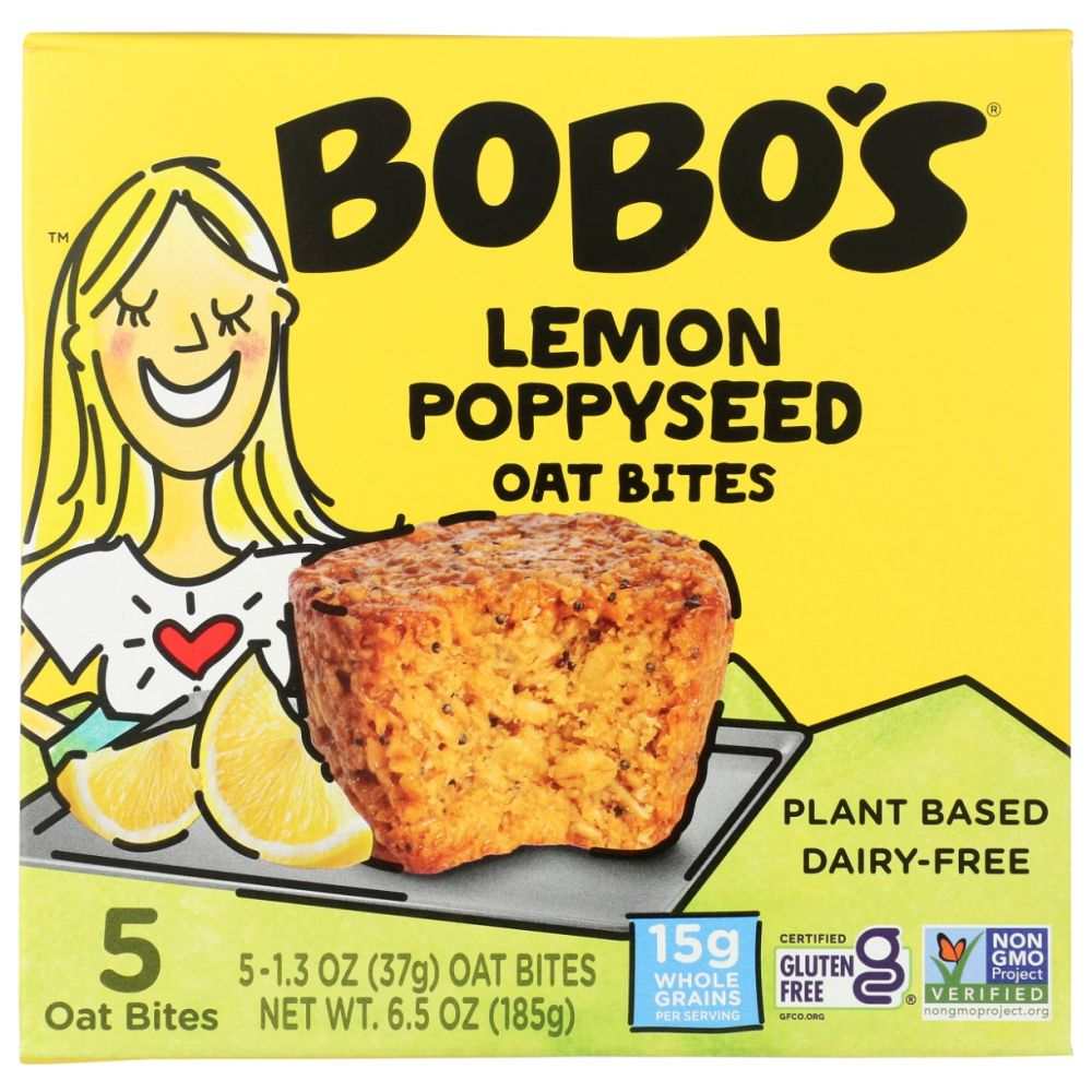 BOBO'S OAT BARS: Lemon Poppyseed Oat Bites, 6.5 oz