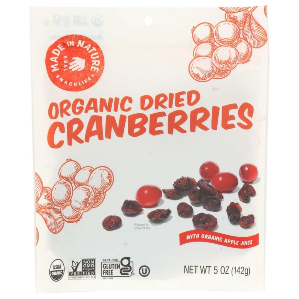 Dried Cranberries - Made In Nature Organic Flavorful Snack - 5 oz Pack