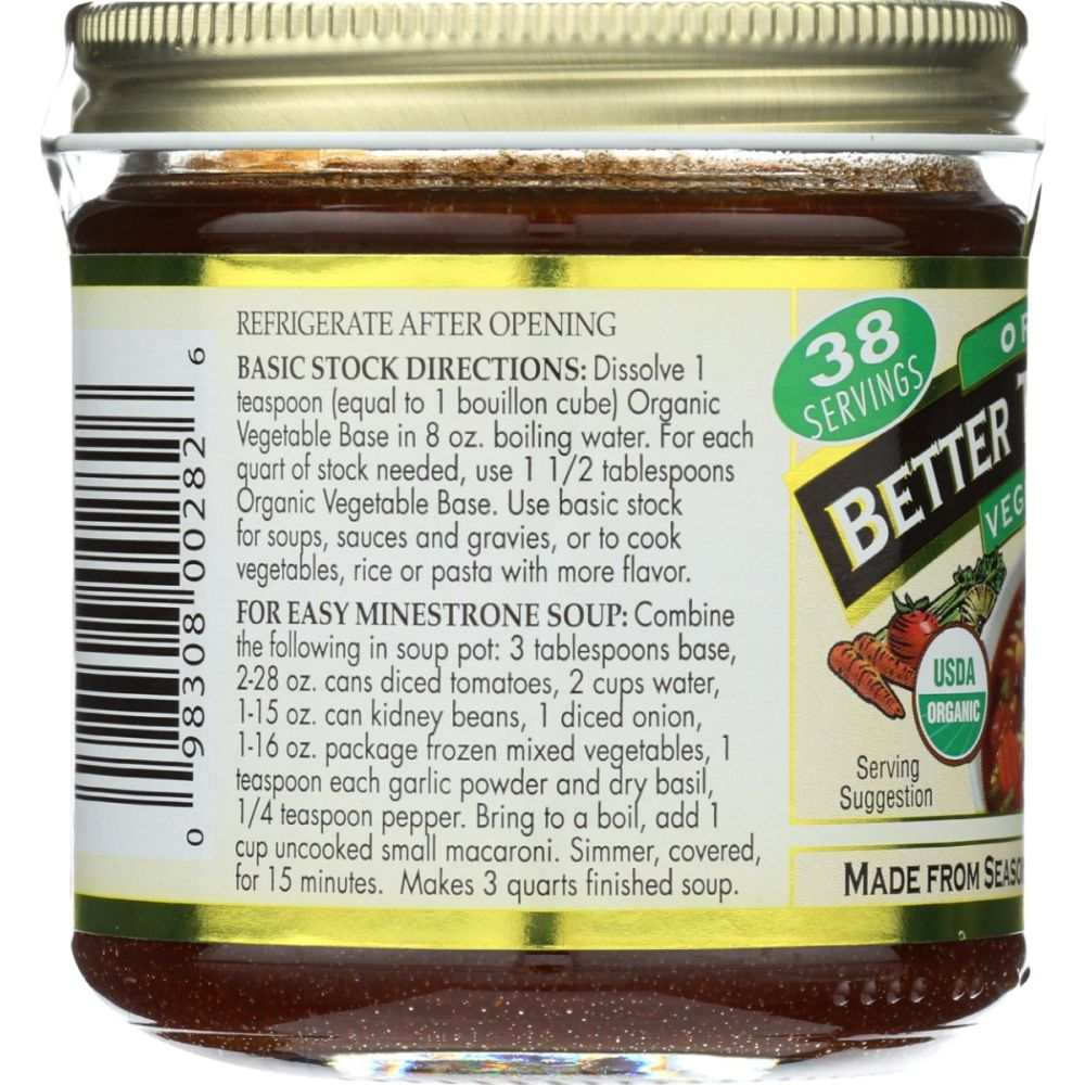 BETTER THAN BOUILLON: Organic Seasoned Vegetable Base, 8 oz