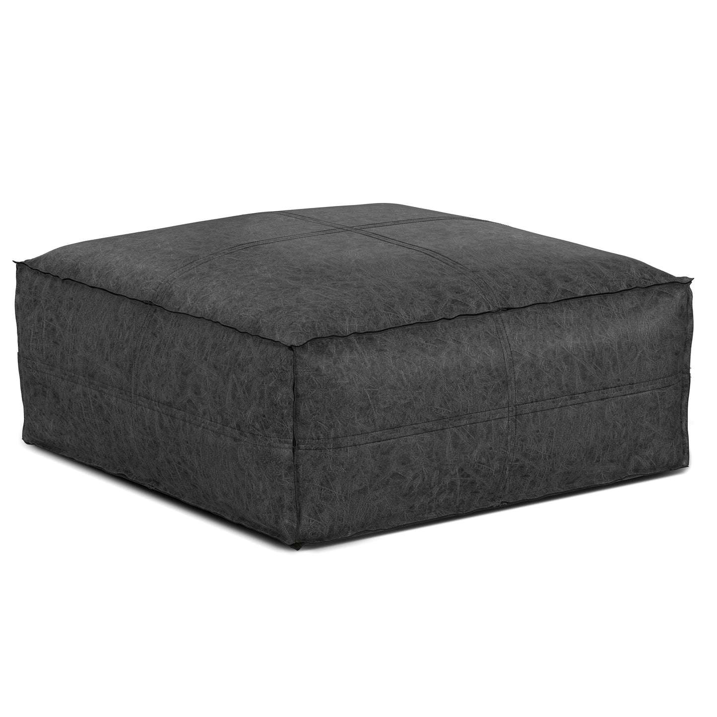 Brody - Large Square Coffee Table Pouf - Distressed