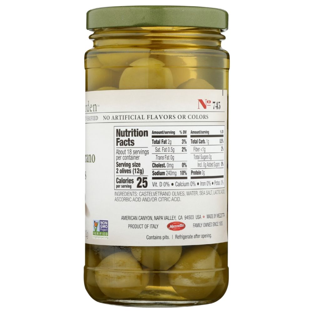 JEFFS GARDEN: Whole Castelvetrano Olives, 7.5 oz
