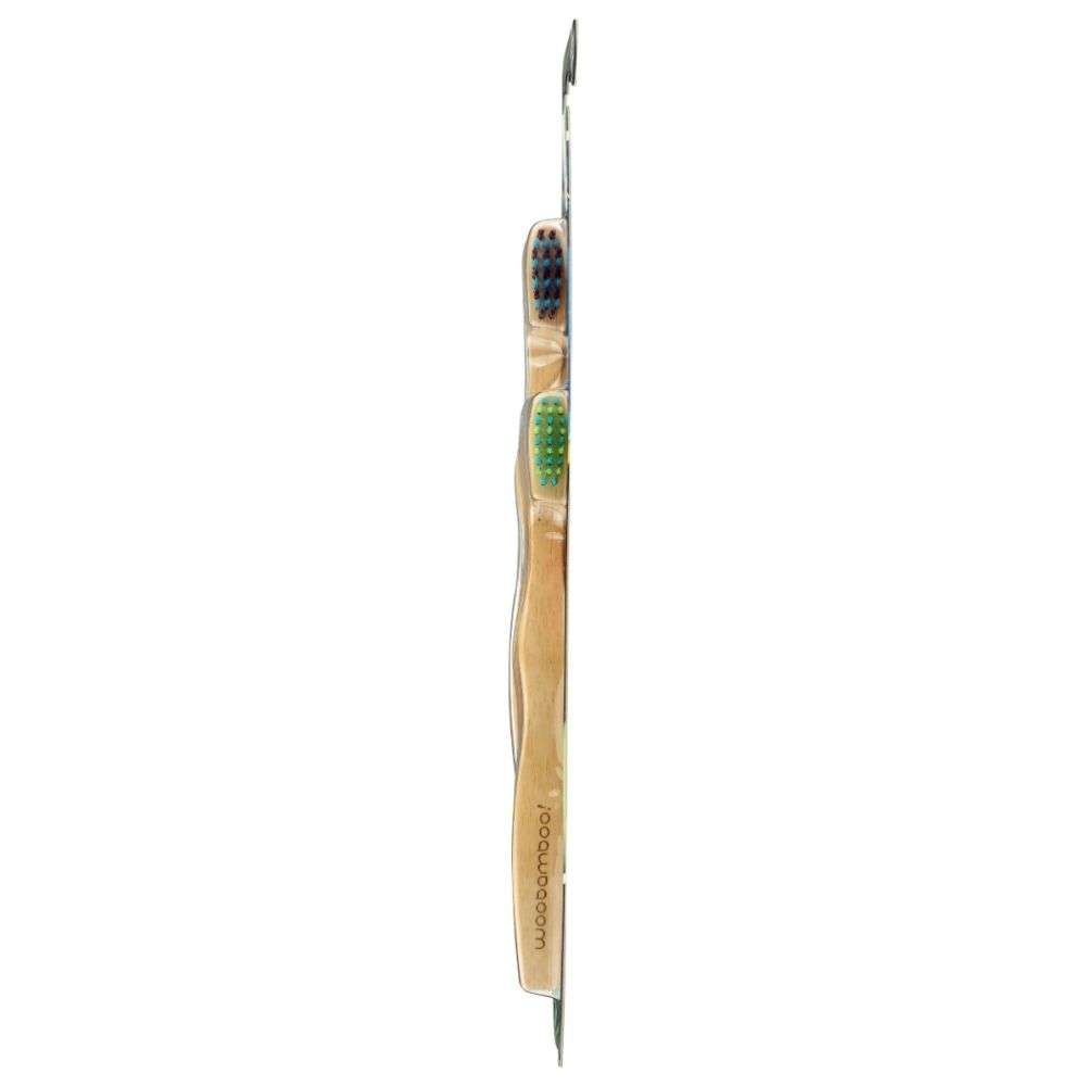 WOOBAMBOO: Kids Natural Bamboo Toothbrushes 2Pk, 1 ea