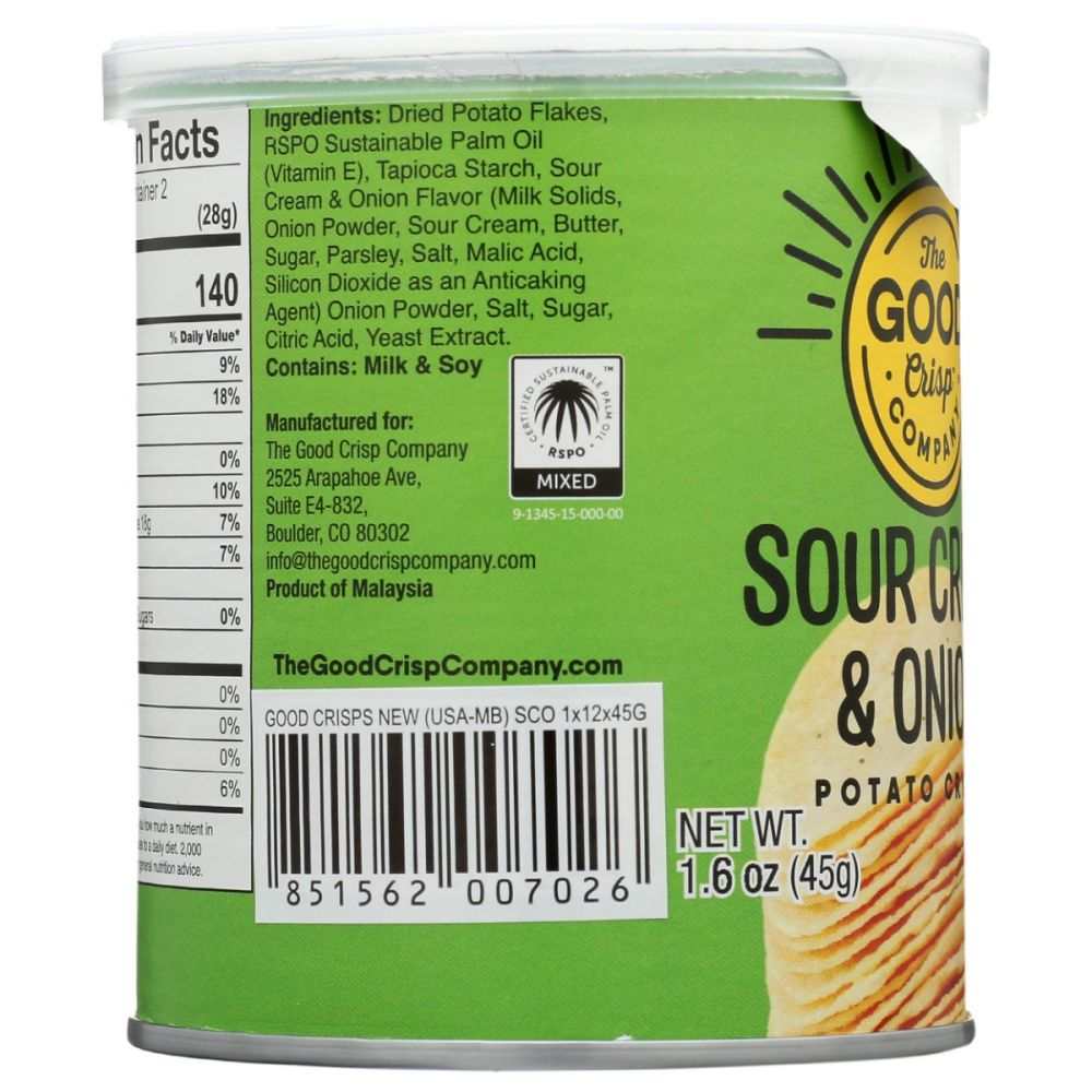 THE GOOD CRISP COMPANY: Mini Pack Sour Cream and Onion, 1.6 oz