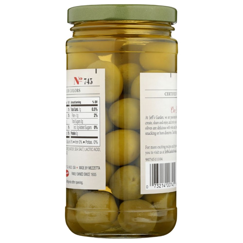 JEFFS GARDEN: Whole Castelvetrano Olives, 7.5 oz