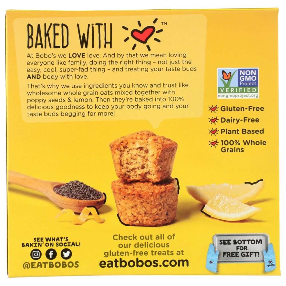 BOBO'S OAT BARS: Lemon Poppyseed Oat Bites, 6.5 oz