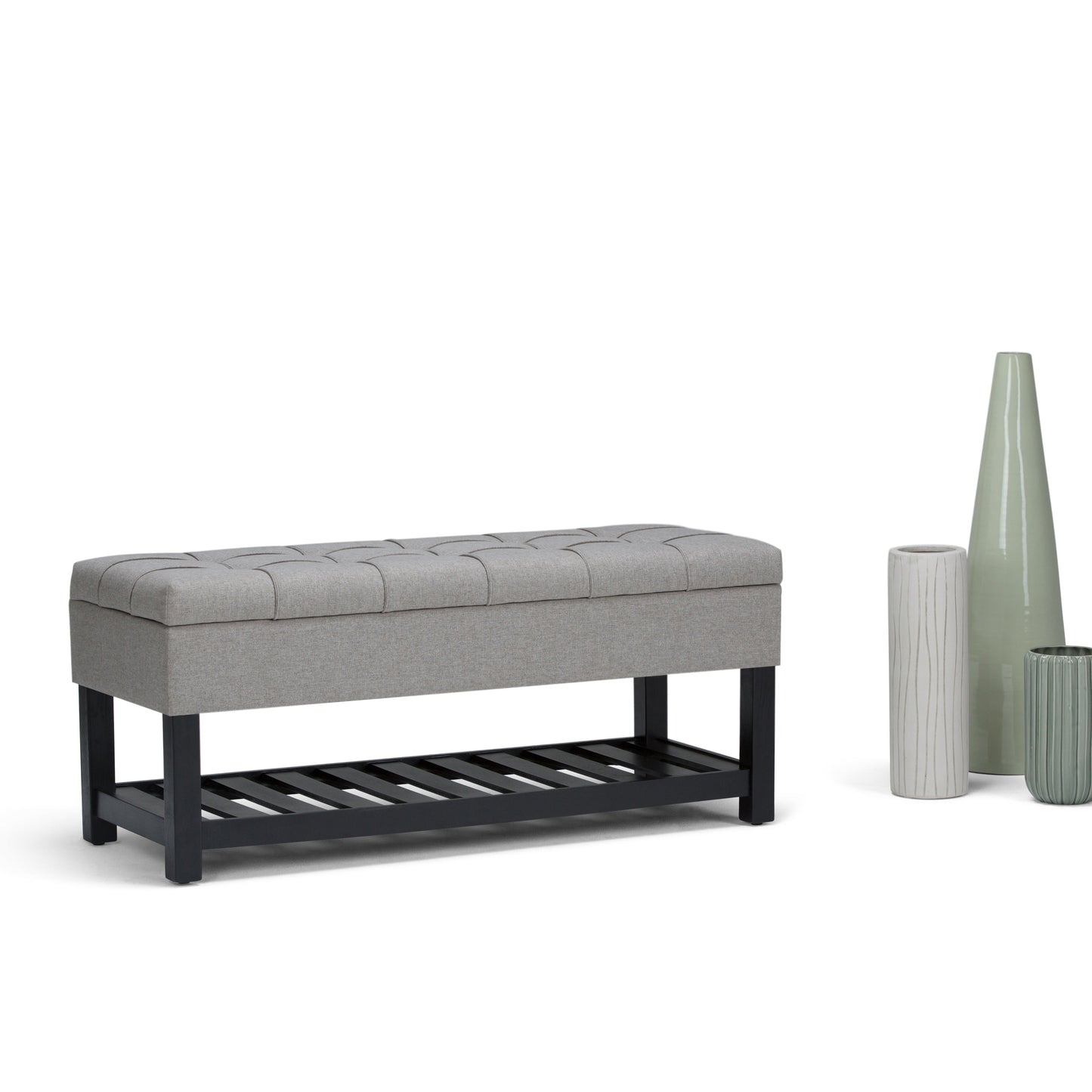 Saxon Storage Ottoman Bench - Dove
