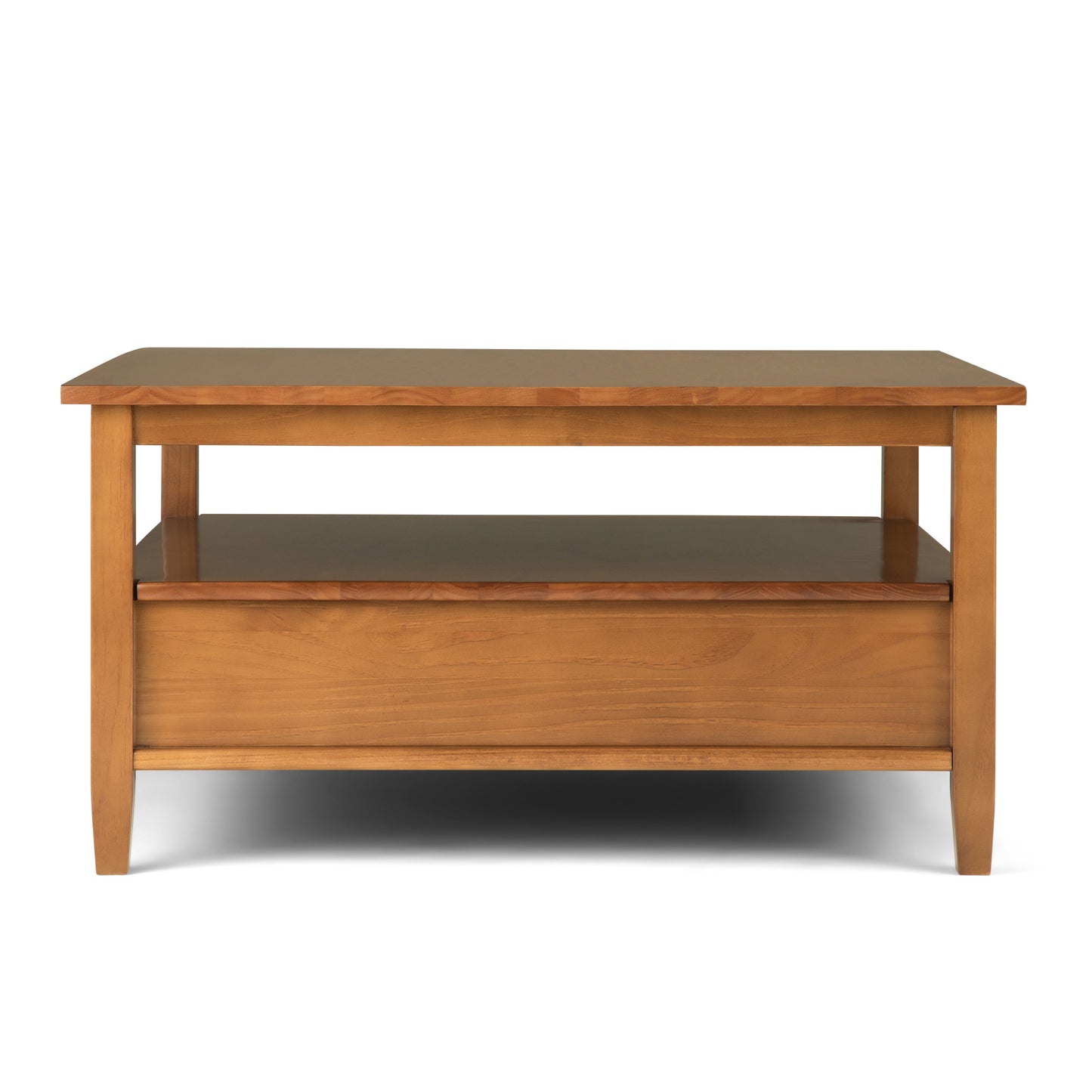 Warm Shaker 36 Inch Wide Solid Wood Square Coffee Table in Light Golden