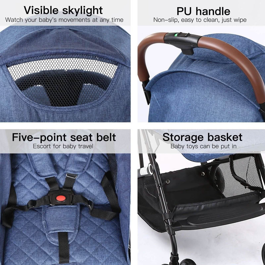 Poussette parapluie pliable Odoland pour bébé, poussette de voyage légère
