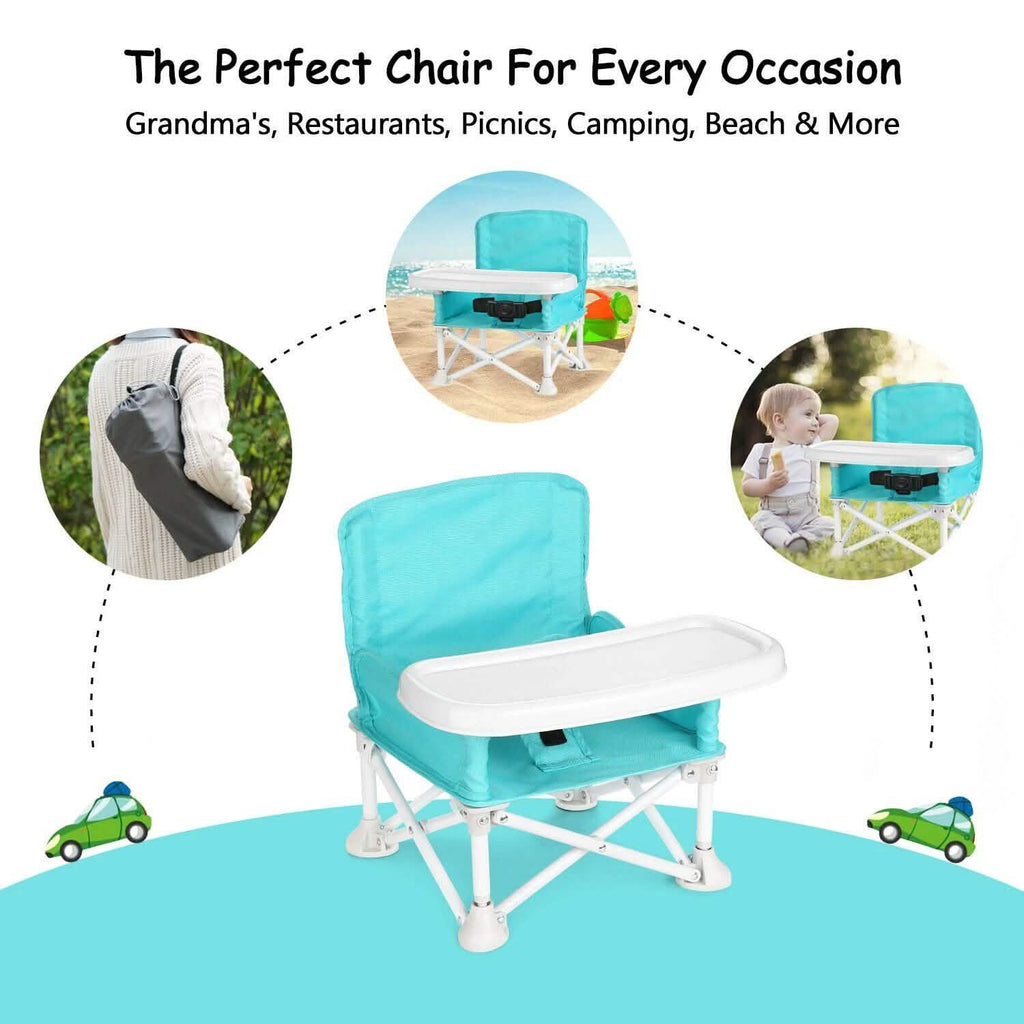 Chaise Haute Pliante Portable de Voyage ODOLAND Siège Rehausseur avec Plateau pour Bébé et Nourrisson