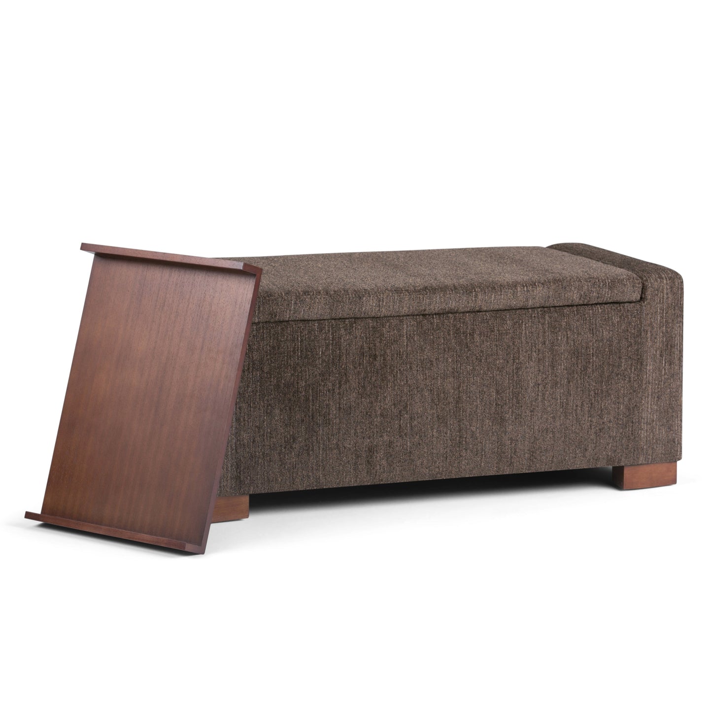 Bretton 42 Inch Wide Lift Top Storage Ottoman in Deep Umber
