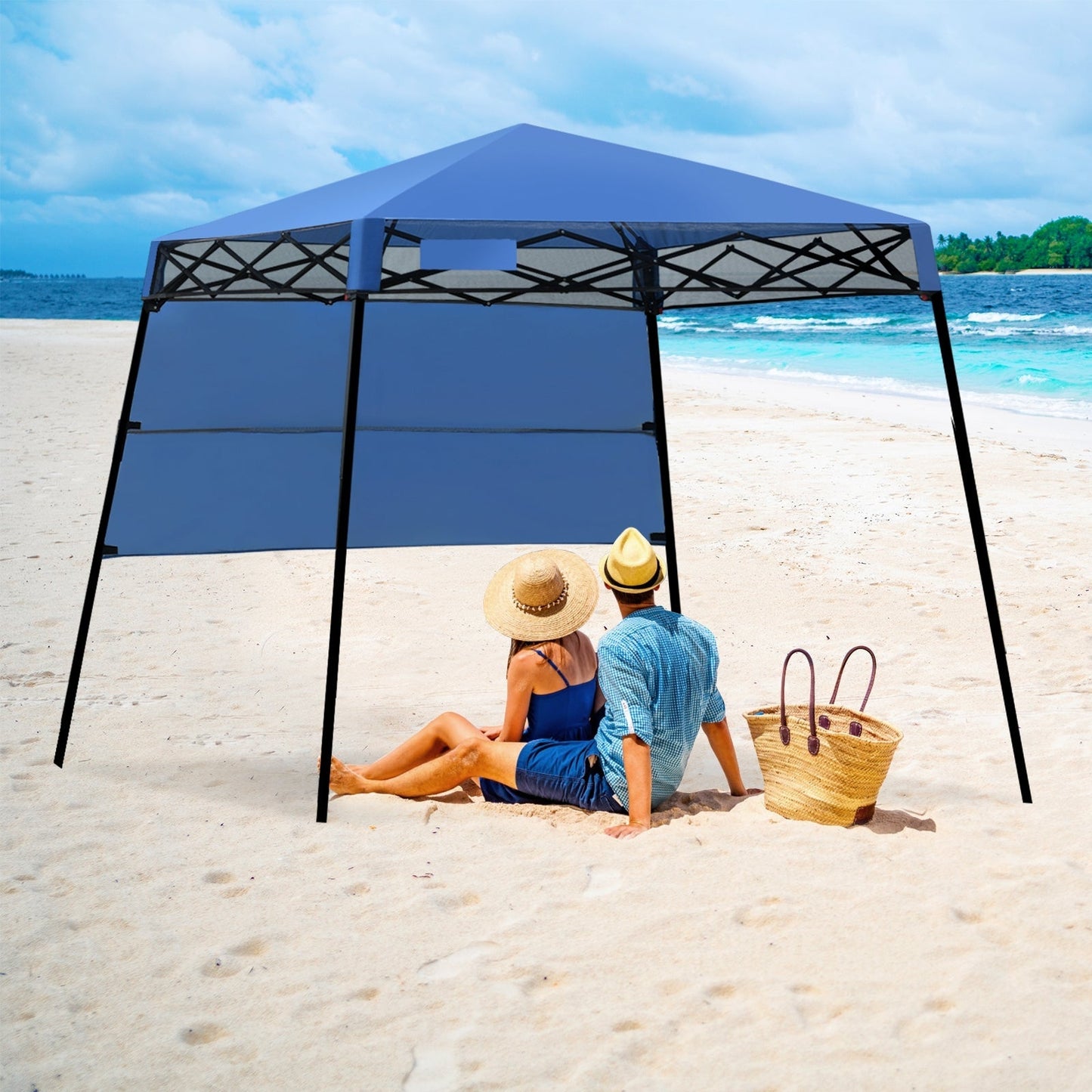 7 x 7 Feet Sland Adjustable Portable Canopy Tent with Backpack