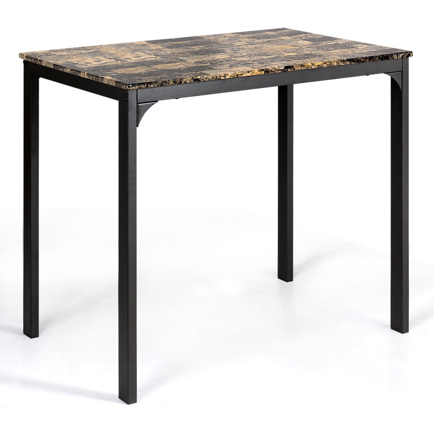 3 Piece Counter Height Dining Set Faux Marble Table