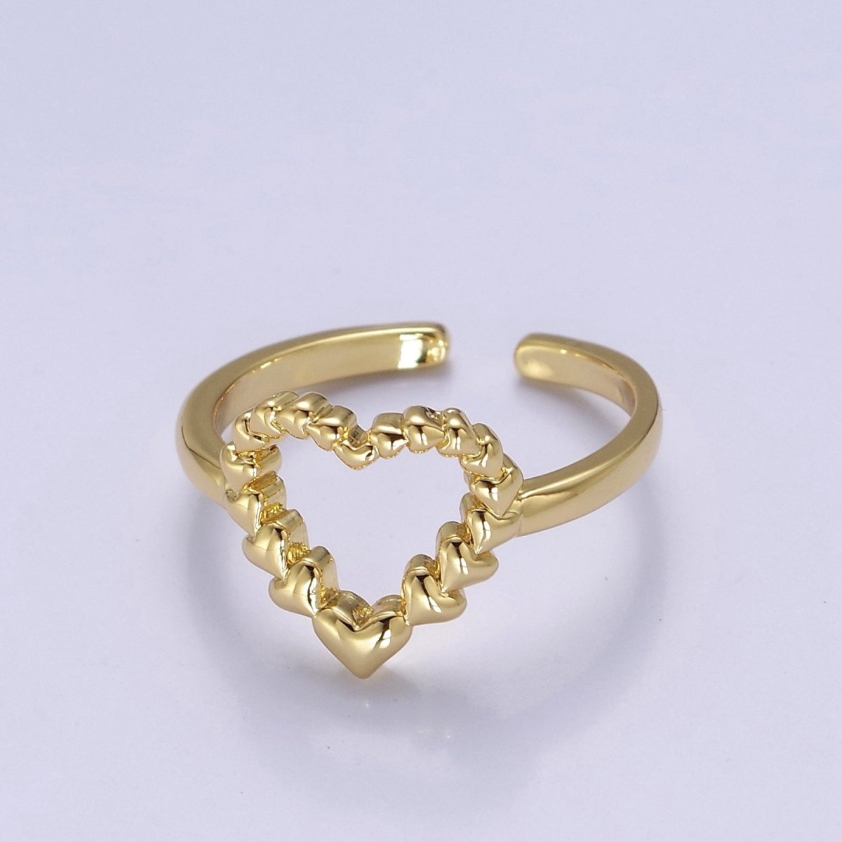 Open Heart Gold Ring Adjustable O-2167