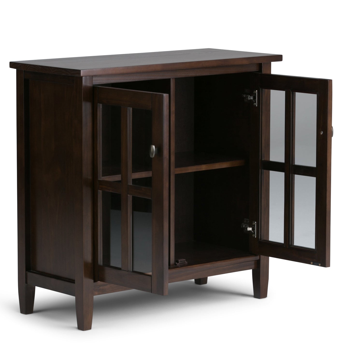 Warm Shaker 32" Wide Solid Wood Low Storage Cabinet in Tobacco