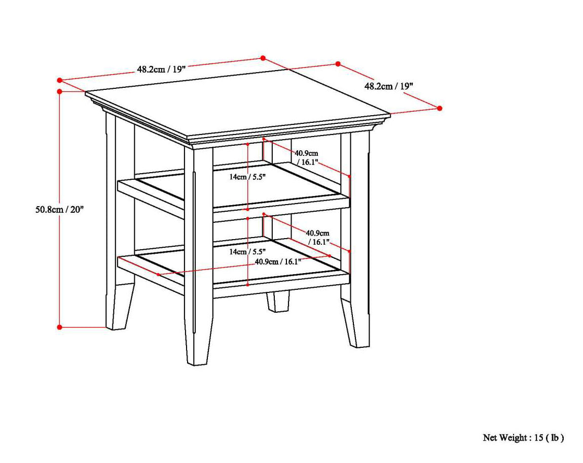 Acadian End Table - Brunette