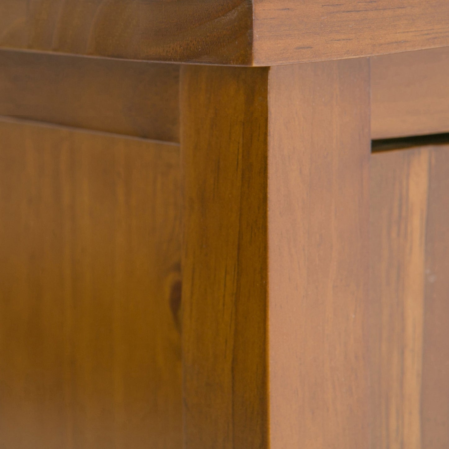 Warm Shaker 32" Wide Solid Wood Low Storage Cabinet in Light Golden