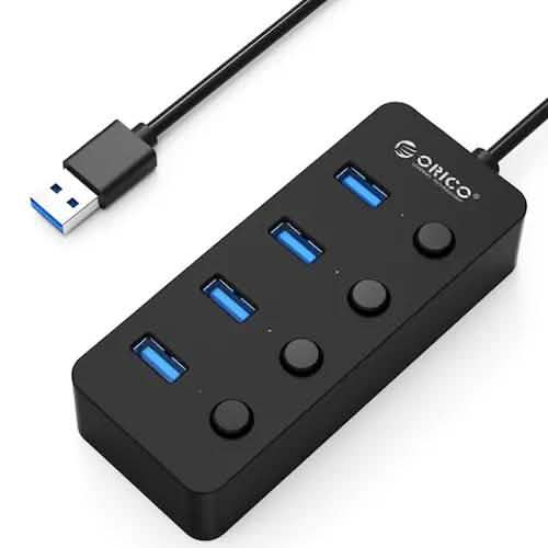 Concentrateur ORICO Splitter 4 ports USB 3.0 à conception ouverte