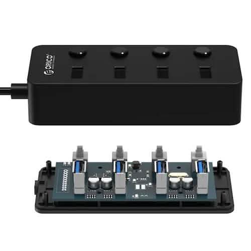 Concentrateur ORICO Splitter 4 ports USB 3.0 à conception ouverte