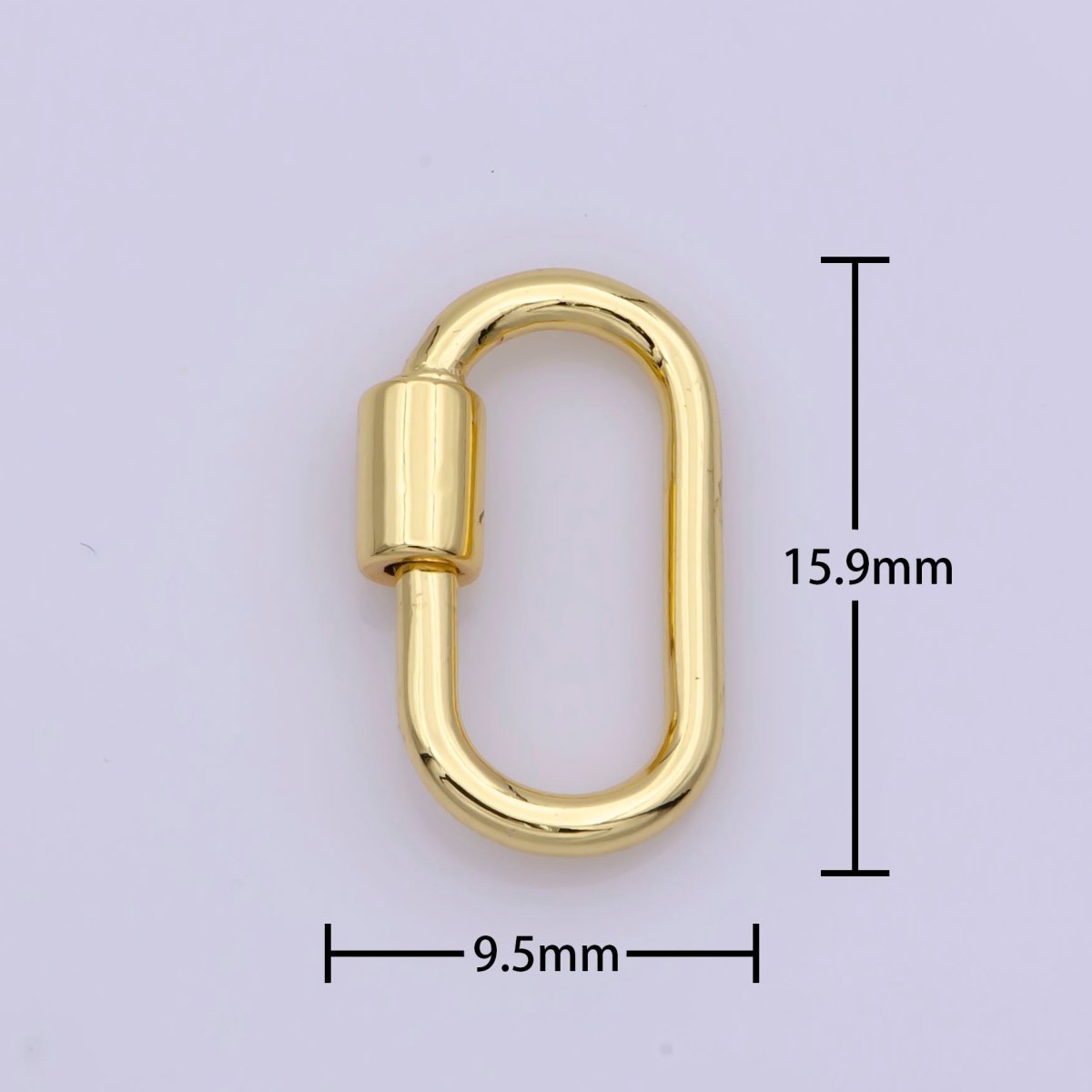 OS Dainty Carabiner Clasp in Gold Filled - Gold Oval with Screw On Mechanism carabiner clasp Bracelet Clasp 16mmx9mm L-531