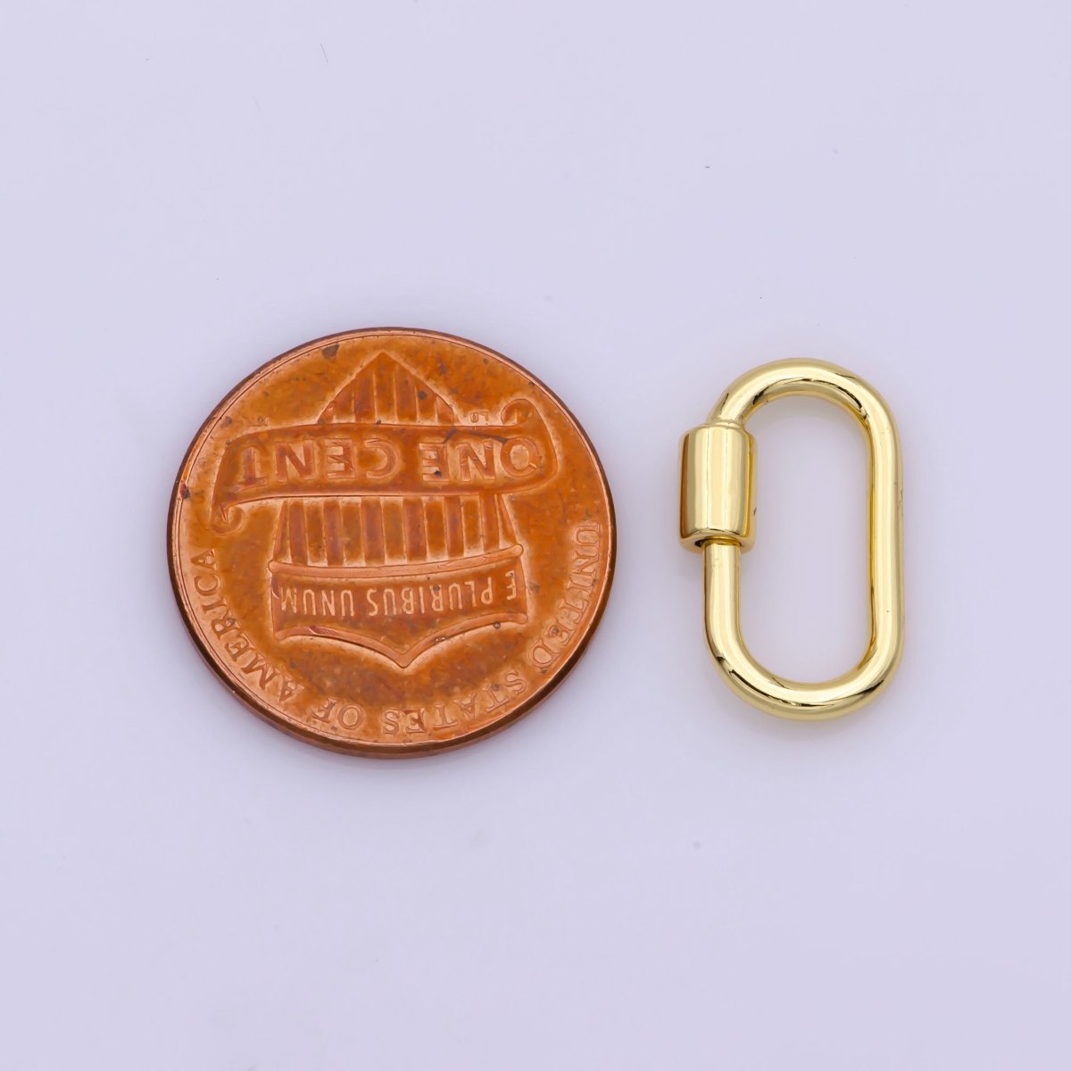 OS Dainty Carabiner Clasp in Gold Filled - Gold Oval with Screw On Mechanism carabiner clasp Bracelet Clasp 16mmx9mm L-531