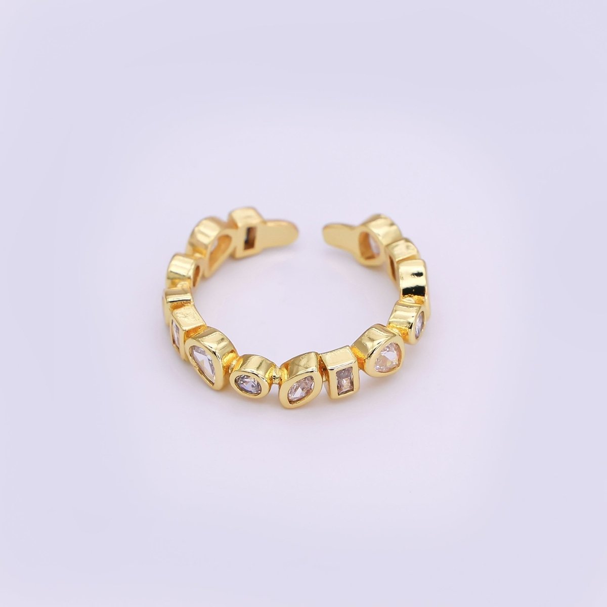 OS Dainty Gold Ring, Delicate Minimalist Ring, Geometric Ring Stackable Ring O-2253