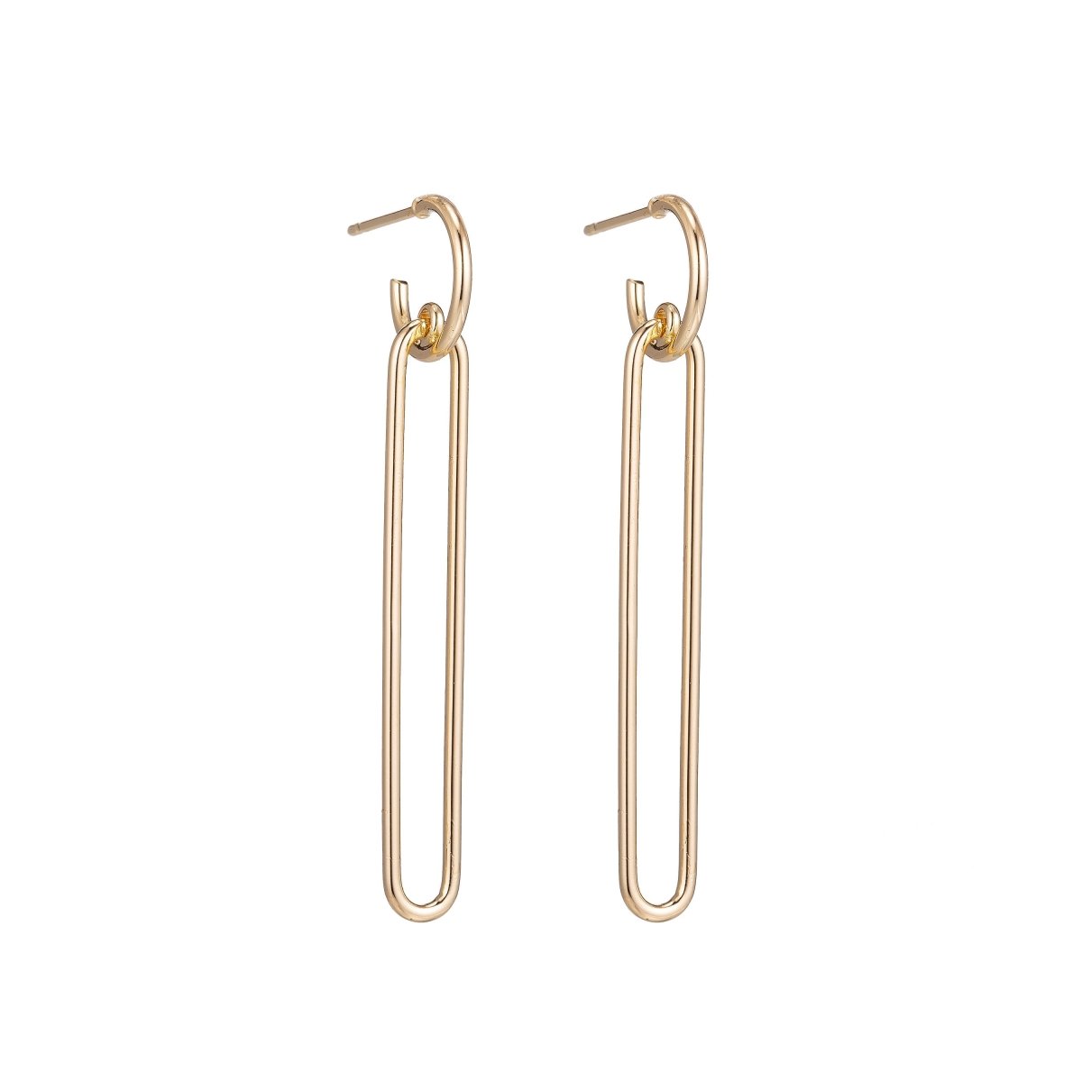 OS Dangle 18k Gold Fill Chained Earrings, Looped Earrings, Make Your Own Earring Kit Findings for Jewelry Making Supplies K-020