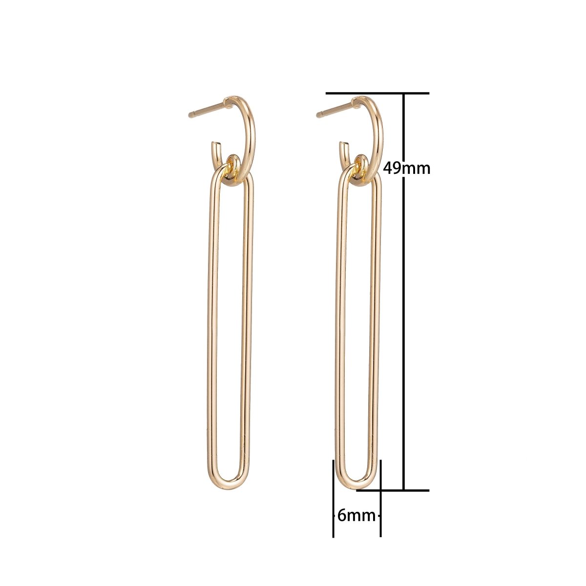 OS Dangle 18k Gold Fill Chained Earrings, Looped Earrings, Make Your Own Earring Kit Findings for Jewelry Making Supplies K-020