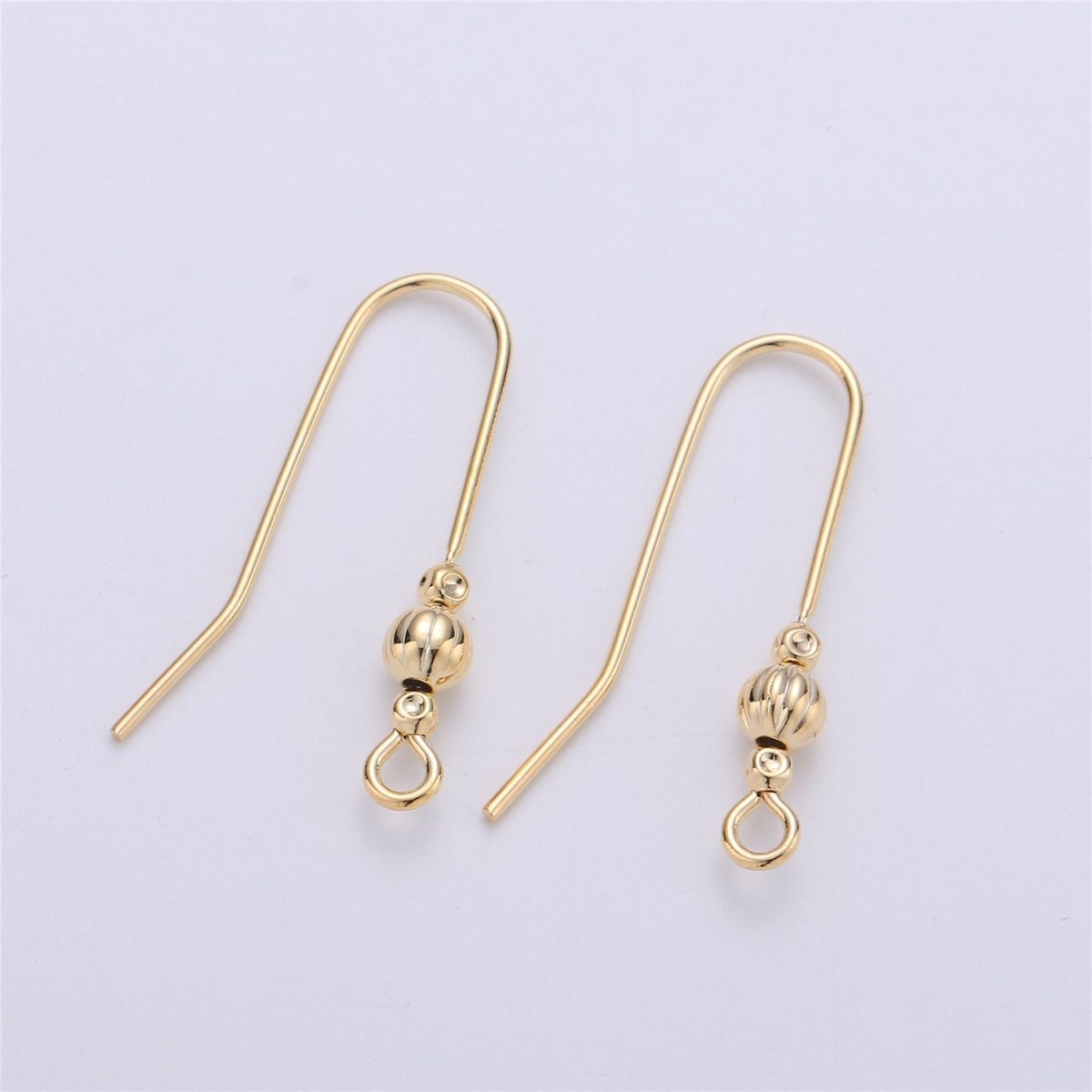 Ear Hooks 14k Gold Filled Ear Wires with Open Link for Charm, Handmade Earring Findings, Gold Earwires, DIY Jewelry Supply Component K-222