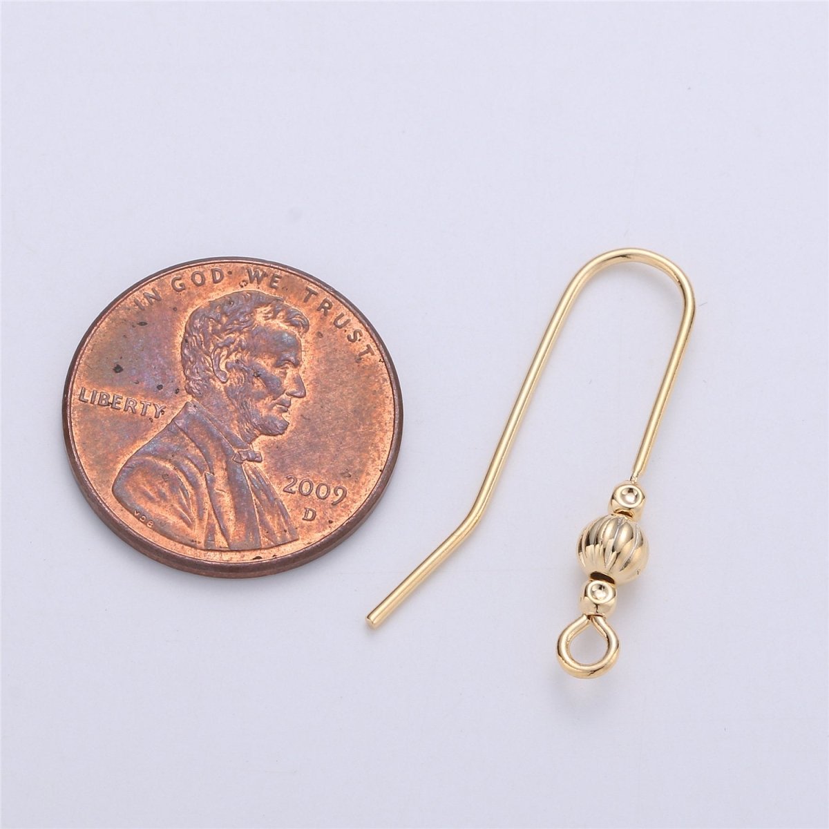 Ear Hooks 14k Gold Filled Ear Wires with Open Link for Charm, Handmade Earring Findings, Gold Earwires, DIY Jewelry Supply Component K-222