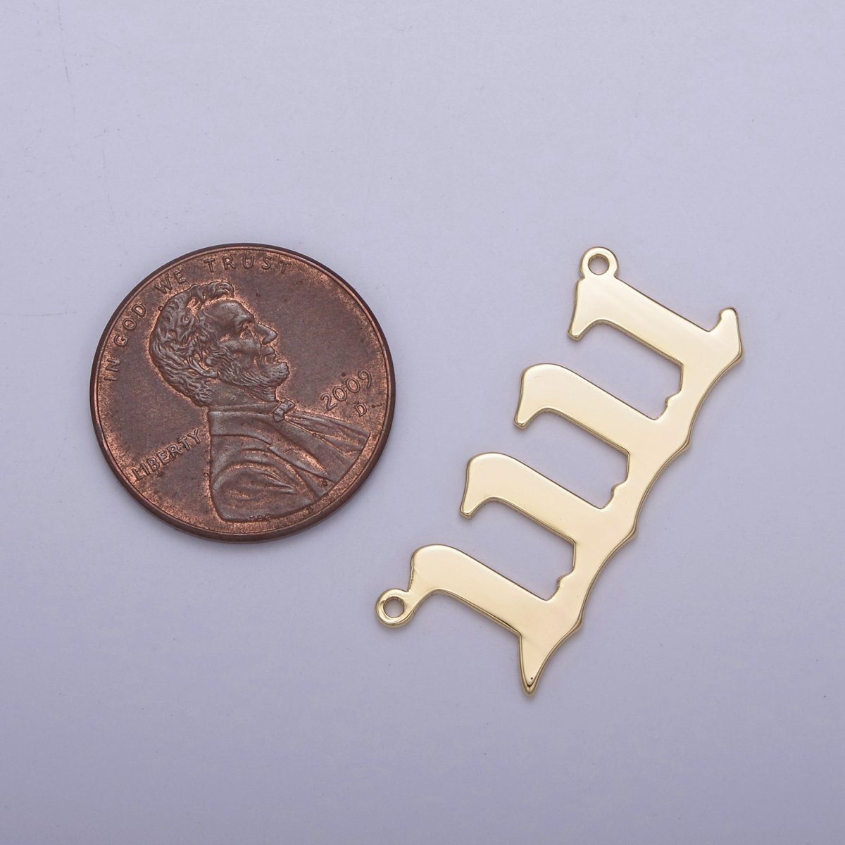 OS Gold Filled Angel Number Charm Connector Lucky Number for Necklace Bracelet Component Y-459