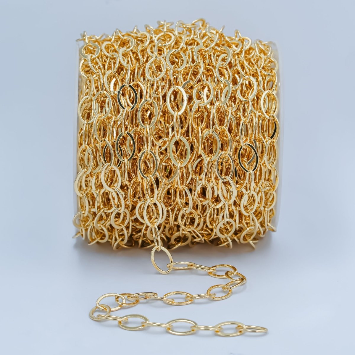 OS Pre-Order Only 24K Gold Filled Rolo CABLE Chain by Yard, Wholesale Bulk Roll Chain for Jewelry Making | ROLL-031