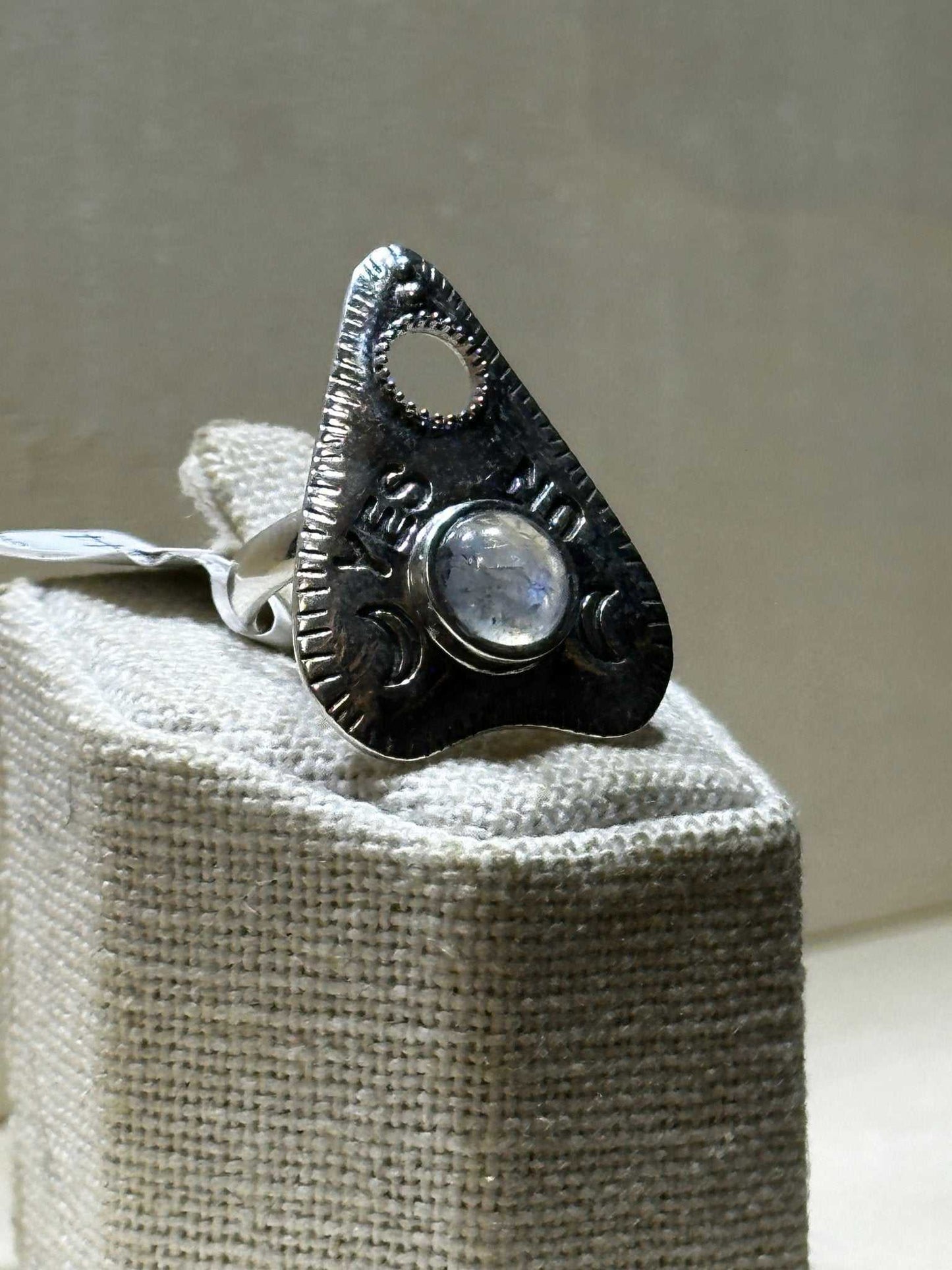 Ouija Rainbow Moonstone Ring (07.2044)